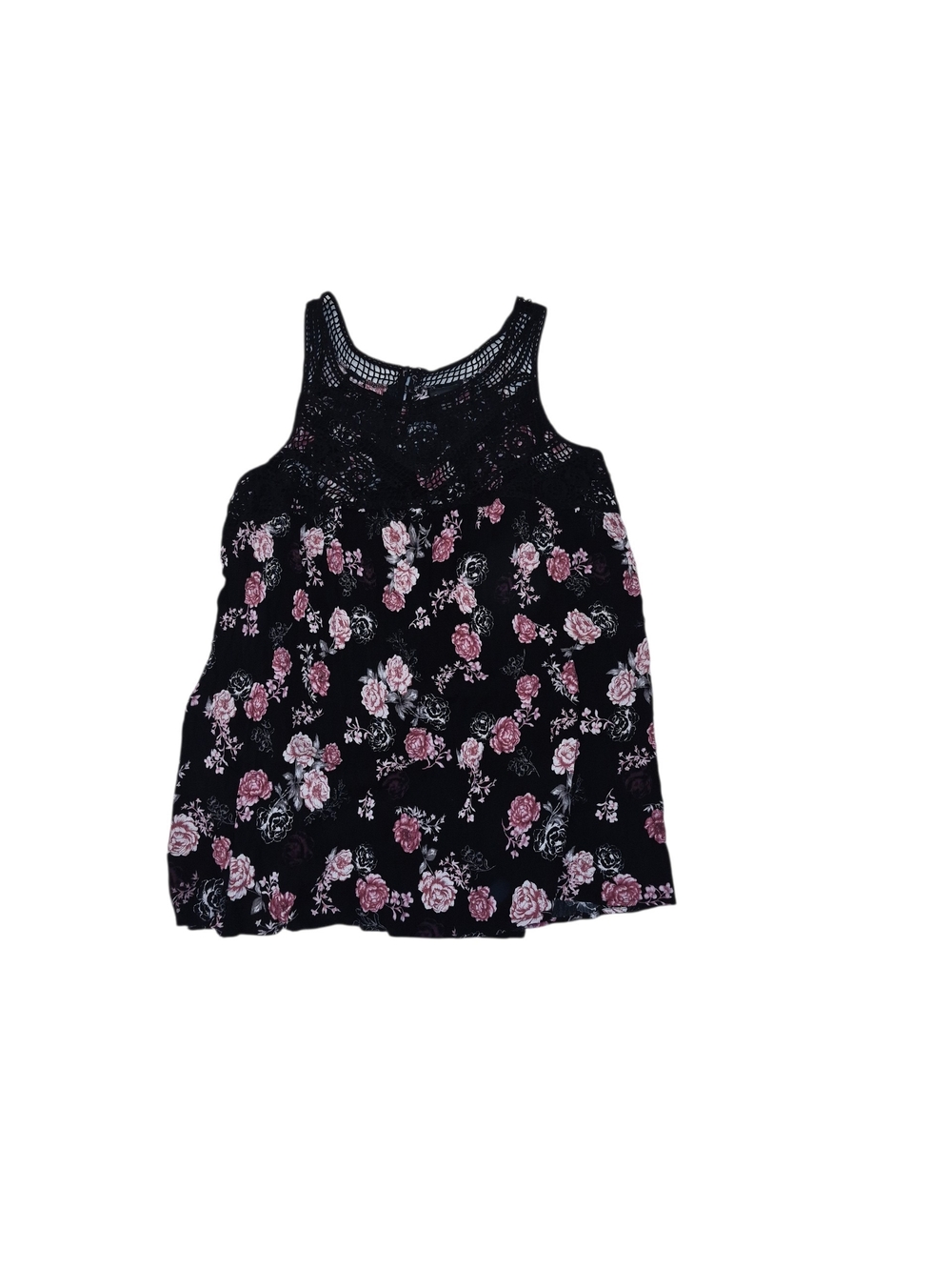 torrid Black Tank Top with Pink Floral Print